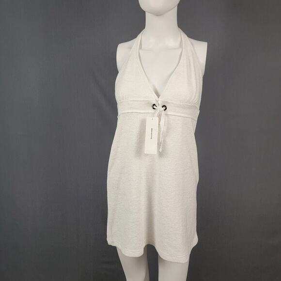 Urban Outfitters Mini Dress XS Terrycloth Halter Y2K Beachwear - Picture 1 of 10